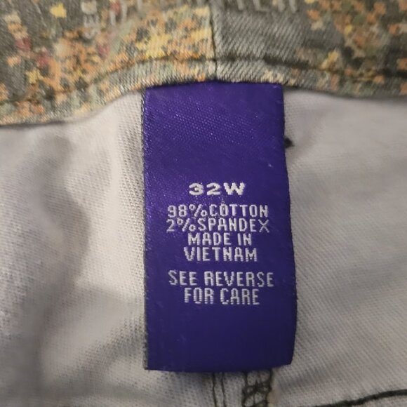 Catherine Green Jeans with golden pattern Size 32 with 4-pockets - Picture 3 of 3